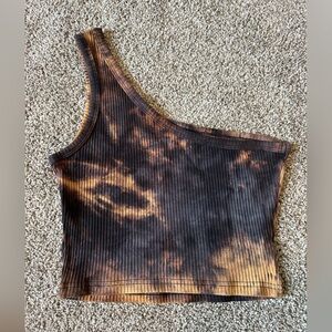 Boho tie die single trap crop tank
